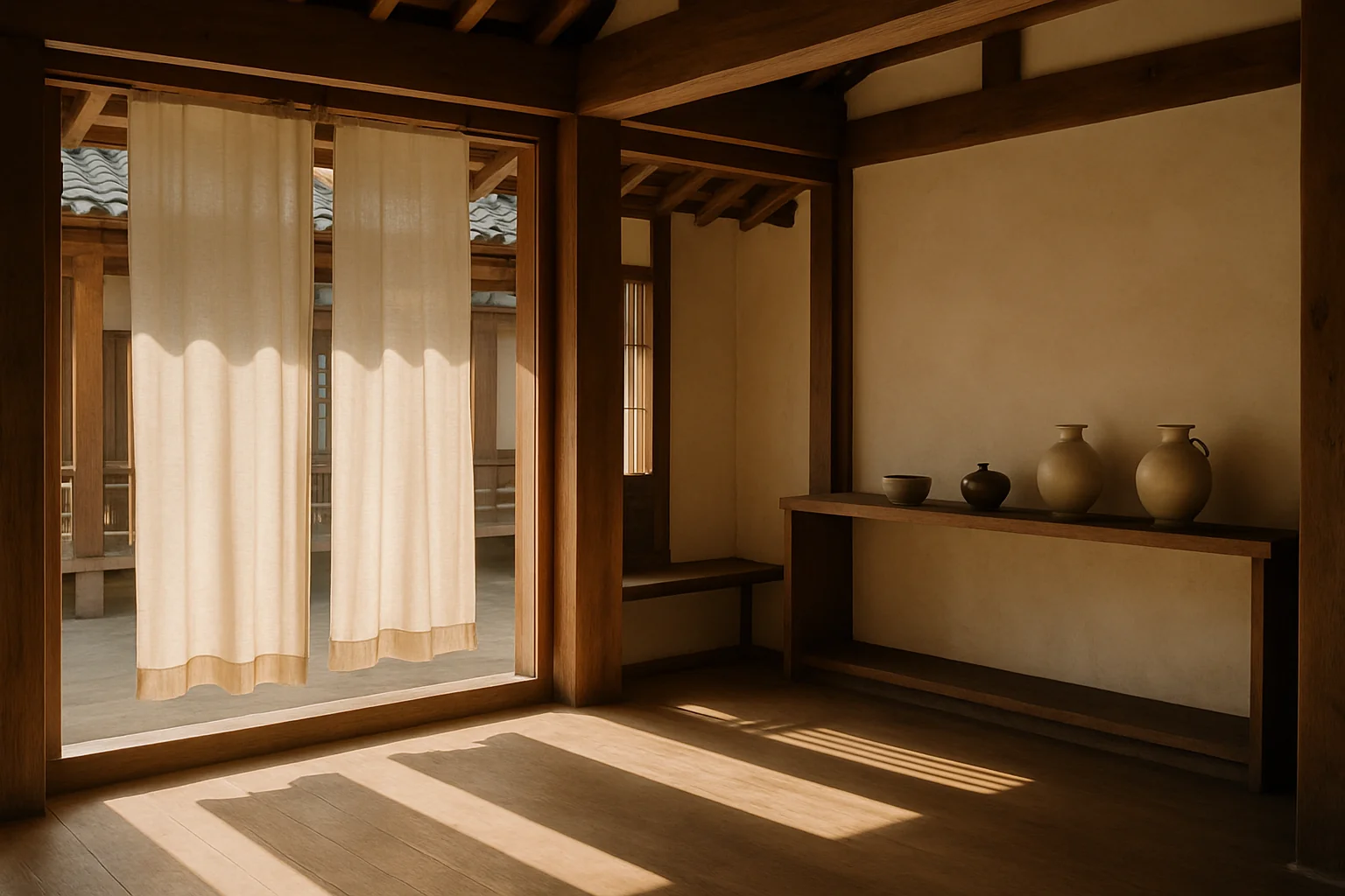 韓屋カフェの内装